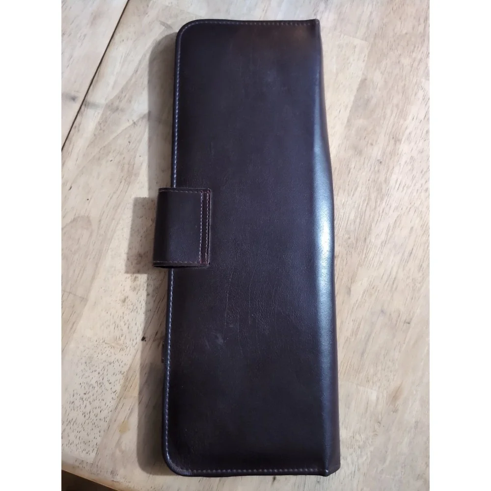 Genuine Leather Tie Travel Mjg Storage Case Hanging VTG Retro Organizer‎ Necktie